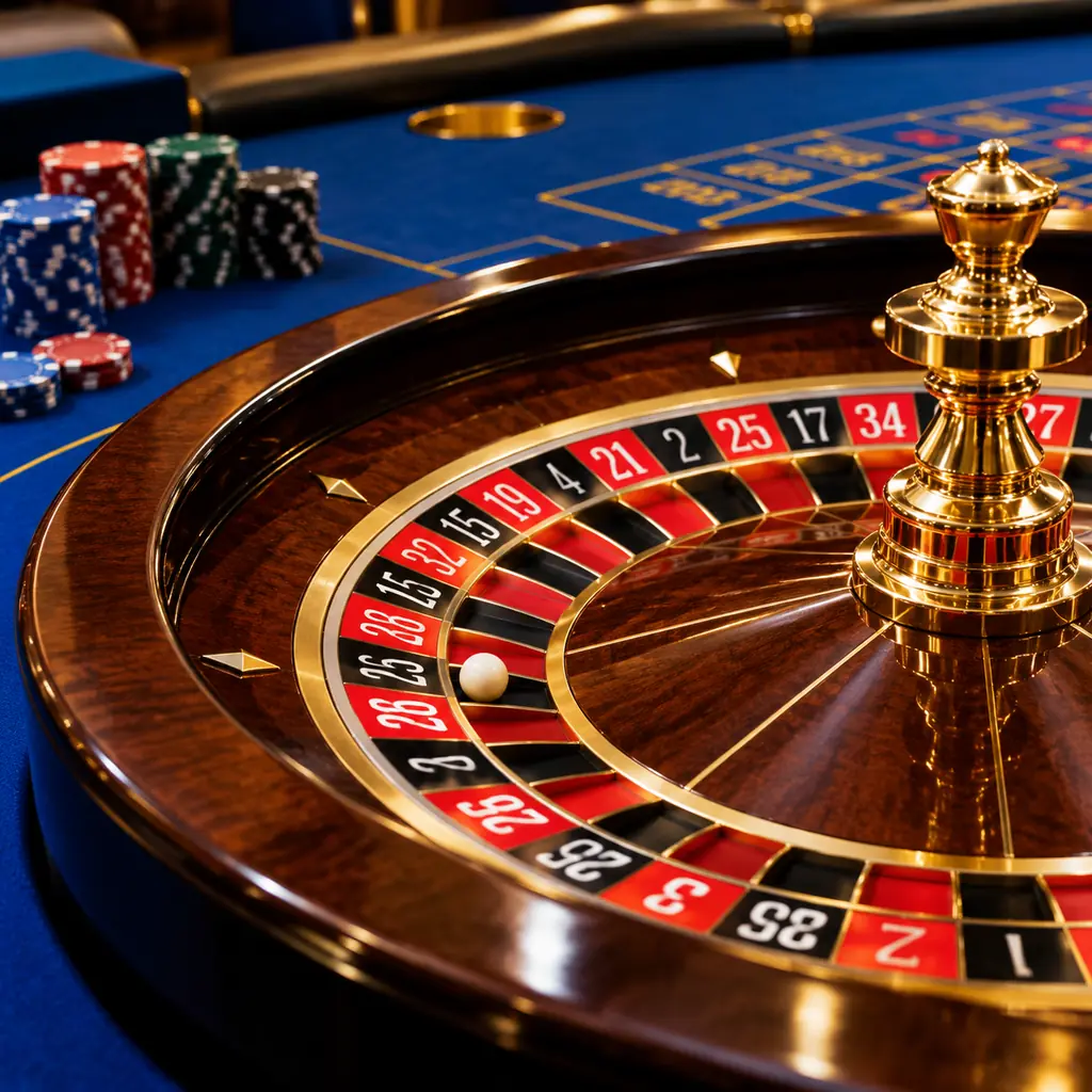 Roda roulette dan bola putih